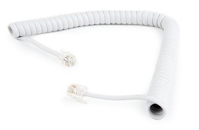 Cablu RJ45 Telefoane fixe Gembird Telephone handset spiral cord RJ10 2m White TC4P4CS-2M-W magazin telefoane Chisinau