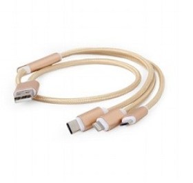 Cable 3-in-1 MicroUSB/Lightning/Type-C-AM Cablexpert CC-USB2-AM31-1M-G