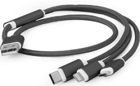 Cablu Lighting USB2.0 combo-3-in-1 Cablexpert CC-USB2-AM31-1M Black Chisinau magazin accesorii telefoane md