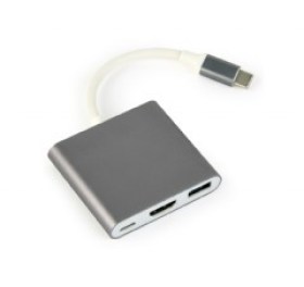 Cumpara Adapter USB-C to 3-in-1 Gembird A-CM-HDMIF-02-SG magazin online cabluri video calculatoare md Chisinau