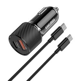 Incarcator-USB-auto-Car-Charger-Type-C-to-Type-C-38W-KSC-678-Ruilian-Black-ITUNEXX.MD