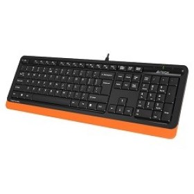 Tastatura USB cu Fir A4Tech FK10 Multimedia Hot Keys Laser Splash Proof Black/Orange magazin Calculatoare Chisinau