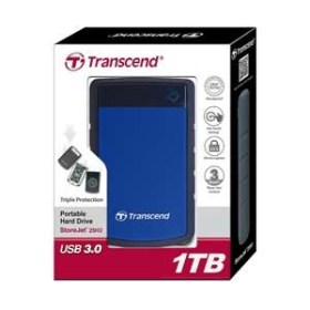 Transcend StoreJet 25H3B,1.0TB USB3.0, Rubber Grey-Blue